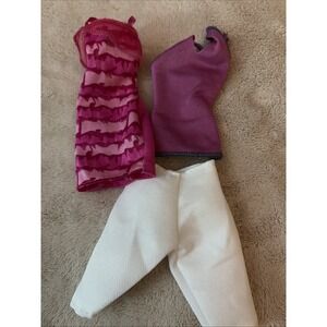 Lit Of 4 Barbie Clothes Top, Dress And Pants B8